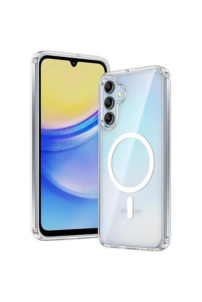 OEM Husă magnetică transparentă cu cristale pentru Samsung Galaxy A15, rezist...