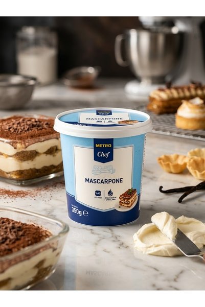Metro Chef Mascarpone Taze Peynir 350g | Gerçek Tiramisu ve Cheesecake Peynir...