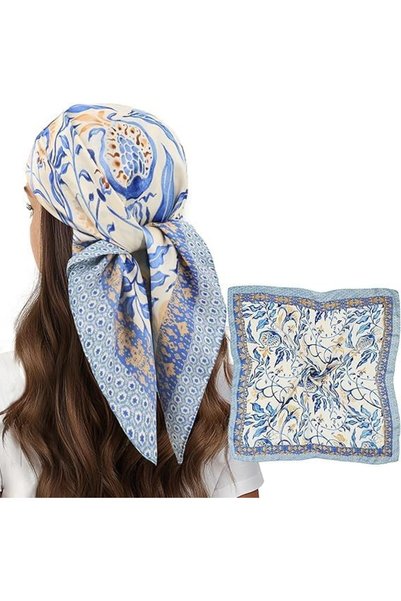 Generic Head Scarf for Women, Hair 27'' Square Satin Silk Feeling Bnadana Nec...