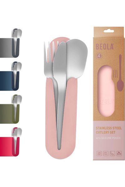 Generic Stainless Steel Cutlery Set with Silicone Case, Travel Utensils with ...