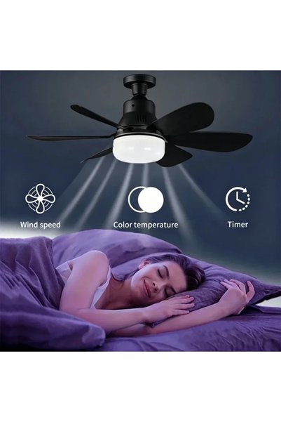 Choice 40W Blak Ceiling Fan with Light E27 52CM Fan Light with Remote Control...