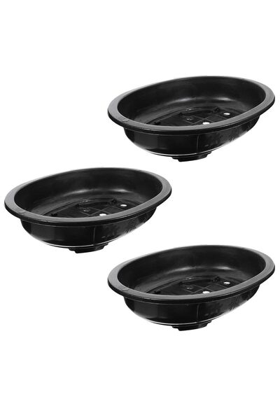 ALMEKAQUZ 3PCS Oval Flower Pots, Gardening Planters for Succulents and Bonsai