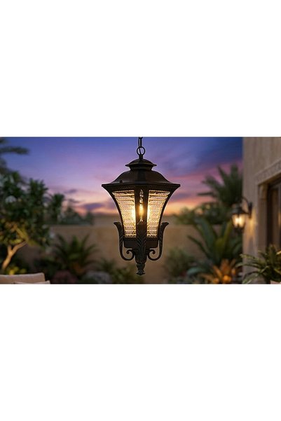 Generic Brand Lantern Regional Black Outdoor E27