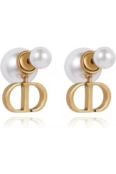Generic Pearl Hoop Earrings for Women Pearl Heart Dangle Earrings Fashion Hyp...