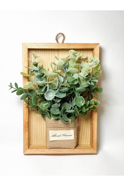 Generic Artificial Hanging Plants Wall Décor in Wooden Frame (22.8 x 15.5 cm)...