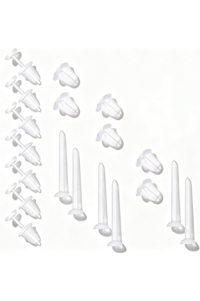Generic 100 Pack Clear Transparent Earring Stud Posts with Backs, Safe Invisi...