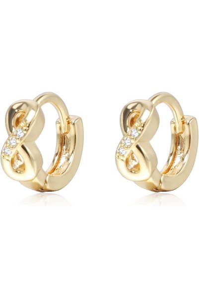 Generic 002 Gold Hoop Earrings,18K Gold Plated Rounded Hoops Earrings for Wom...