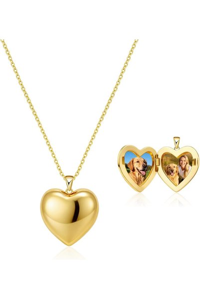 Generic Heart Shape Photo Locket Necklace, Personalized Photo Locket Necklace...