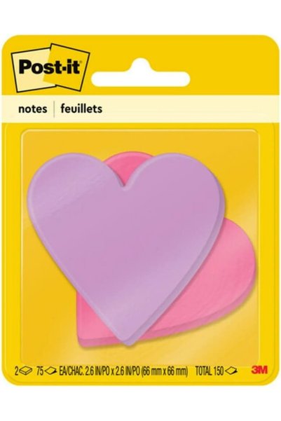 Generic Notes Heart Design 3 x 3 in (76 x 76mm) Assorted colors, 1 Pad/pack |...
