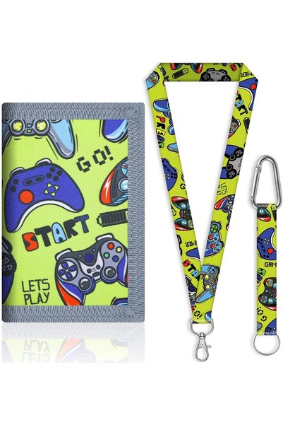 Generic Boys Wallet, Tri Fold Kids Wallet with ID Window & Lanyard,9-12 Boys ...