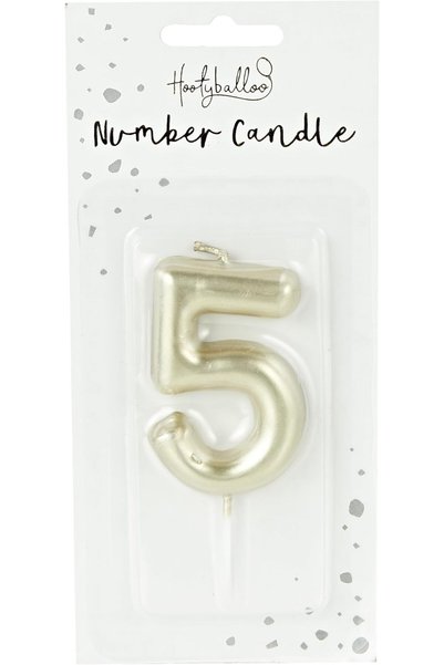 Generic شمعة رقم '5' ذهبية اللون