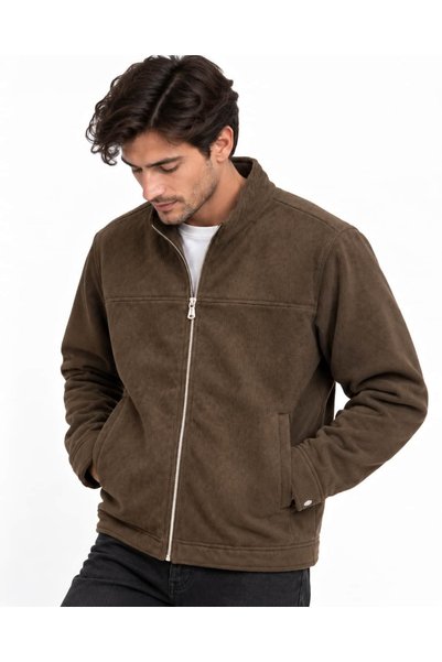 Wise Jachetă căptușită cu polar fleece pentru bărbați din catifea