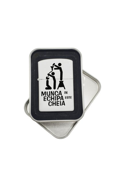 gift shop Bricheta metalica personalizata cu mesaj, munca in echipa, in cutie...