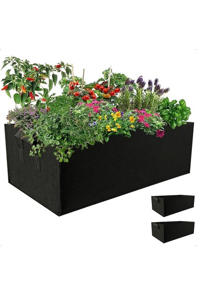 X SPRING Xspring Plant Grow Bag, 2 Pack Rectangle Fabric Planting Container w...