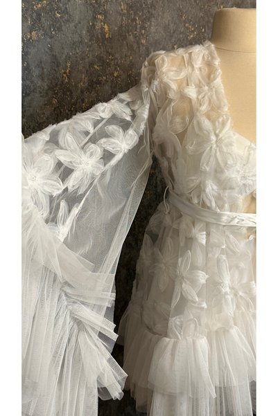 Loviana belle Custom-designed rose-patterned 4-piece pajama set with tulle details (in a box)