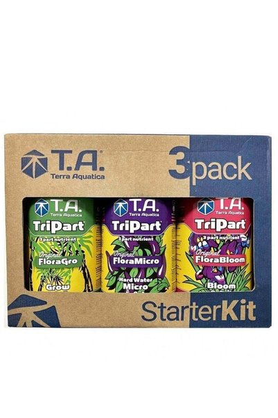 Terra Aquatica Flora TriPart Başlangıç Seti Hard Water – 3 x 500 ml Besin ve pH Down
