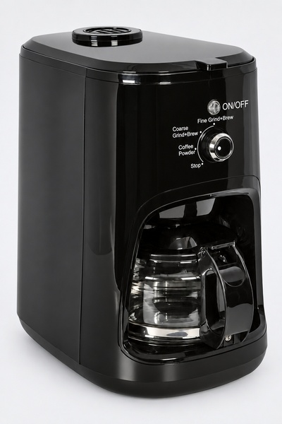 BLACK Cafetieră cu filtru, pentru Boabe și Cafea Măcinată, 600 ml, 900 W