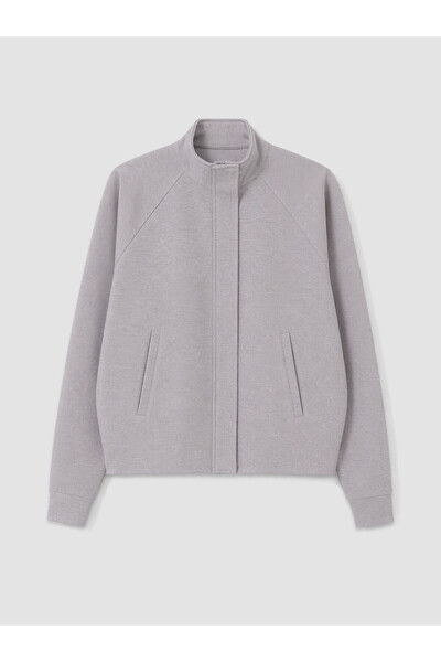 LC Waikiki TWO MT SHOP QUALITY KOOR SPORT Gray 3-Ply Solid Women's Zipper Swe...