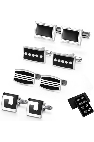 Generic Cufflinks for Men,Men's Cufflinks,4 Pairs Wedding Business Classic Cu...