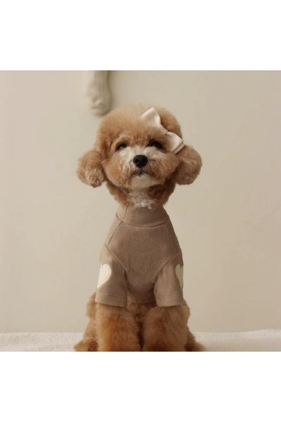 Choice L brown Love Winter Warm Pet Dog Clothes Base Shirt Cute Love Bear Ted...