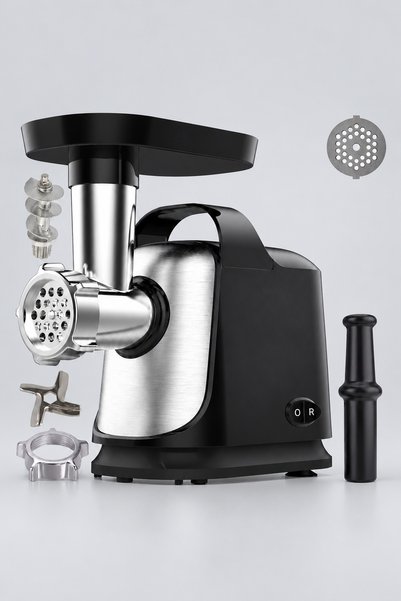 BLACK Mașină electrică pentru carne, Funcție Reverse și Cuțit din Inox, 1300 ...