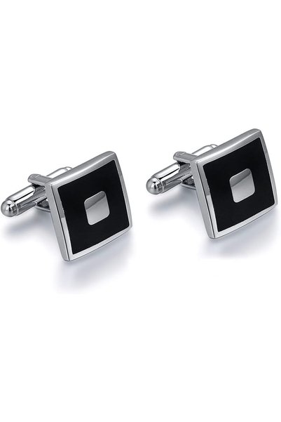 Generic Men's Shirt Square Cufflinks (Black)