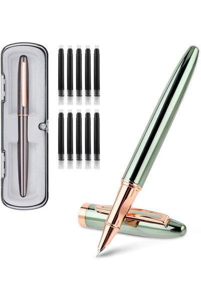Generic Ballpoint Pen Set, Vintage Luxury Fountain Pen Set with Metallic Lust...