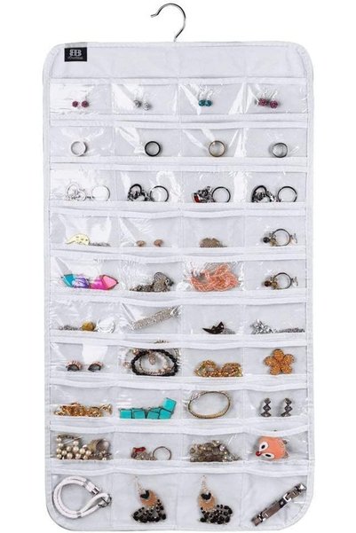Generic Hanging Jewelry Organizer Storage Roll, Accessories Organizer,80 Pock...