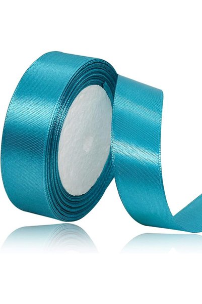 Generic Solid Color Turquoise Blue Satin Ribbon, 1 Inches x 25 Yards Fabric S...