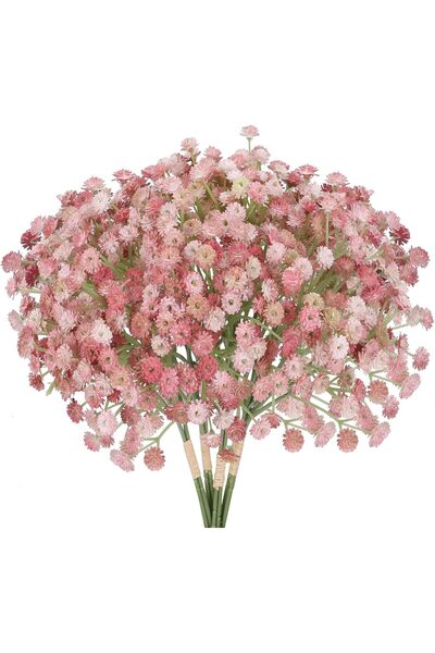 Generic 12Pcs Artificial Flowers, Pink Real Touch Gypsophila Fake Flowers for...