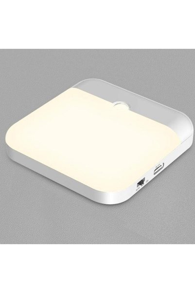 Choice مصباح ليلي LED بمستشعر حركة، إضاءة بيضاء دافئة، شحن عبر USB، تصميم مرب...