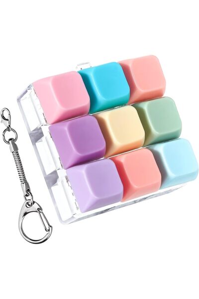 Generic 9-Key Keyboard Fidget Toy Keychain Stress Anxiety Relief Sensory Toy ...