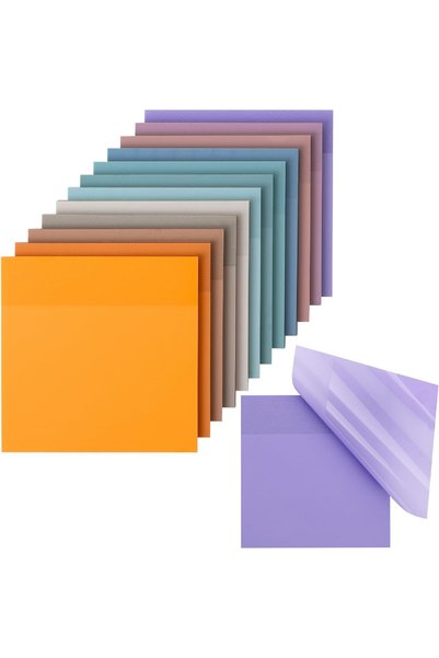 Generic - Clear Sticky Notes, 7.6 cm x 7.6 cm, 12 Pads, 600 Sheets