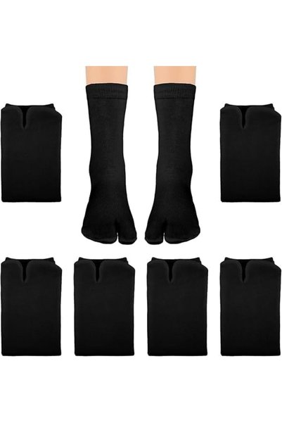 Generic 6-Pair Split Toe Socks, Cotton Tabi Ankle Socks with Non-Slip Grip, E...