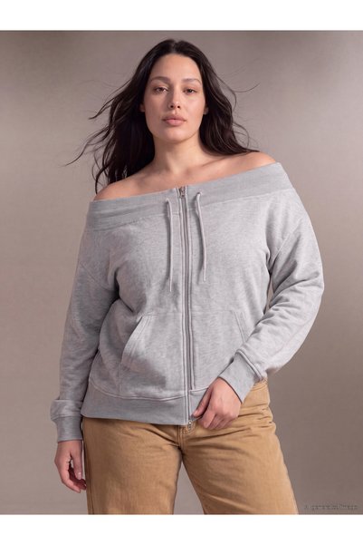 LC Waikiki TWO MT SHOP QUALITY LCW Curve Gray 2-Ply Solid Loose & Oversized W...