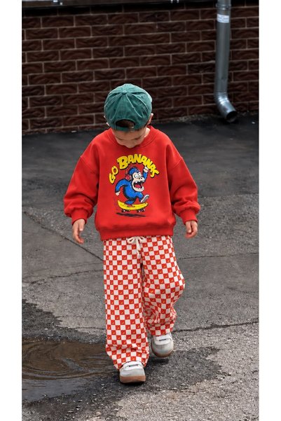 Booni Jooni Go Bananas Checked Sweatsuit Set