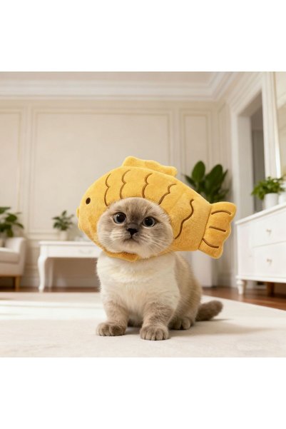 Choice A Funny Cat Cap Bear Plush Pet Head Cover Cute Cat Small Dog Winter Wa...