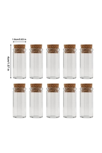 Choice 10PCS 16x40mm 100/10PCS Transparent Mini Glass Bottles Empty Cork Stop...