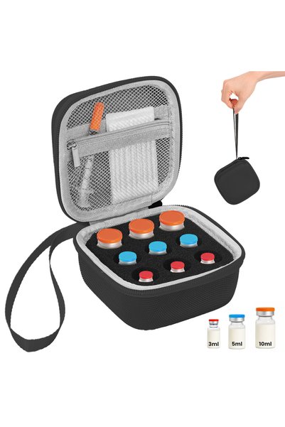 Choice 9 slots Insulin Vial Case 3ml 30ml Portable Medicine Organizer EVA Oxf...