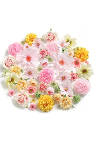 Generic Artificial Flower Heads Bulk, Silk Faux Flowers for DIY Crafts and We...