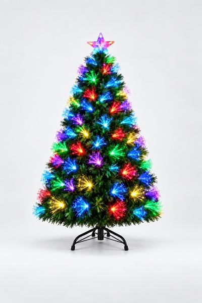 BLACK Pom artificial pentru Crăciun, 200 LED-uri și stea luminoasă, 1,8 m