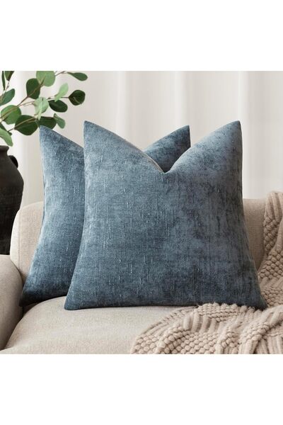 Generic Pack of 2 Soft Textured Chenille Throw Decorative Pillow Covers Squar...