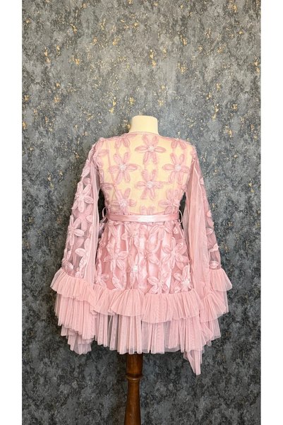 Loviana belle Custom-designed rose-patterned 4-piece pajama set with tulle details (in a box)