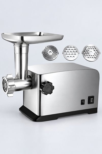 BLACK Mașină electrică pentru carne, 3 Site și Accesorii Cârnați, 2 kg/min, 1...
