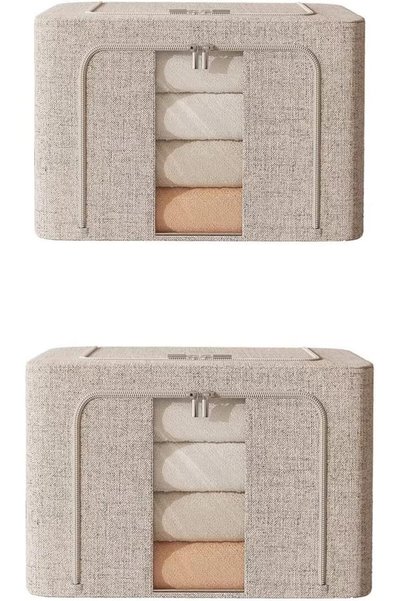 Generic 2 Pack Clothes Organizer Box Storage, Foldable Metal Frame Clothing S...