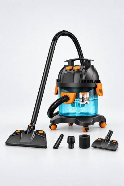 BLACK Aspirator cu colectare fără sac, 2 în 1 cu recipient de 15 L, furtun și...