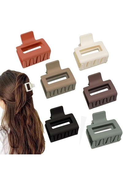 Generic 6pcs Medium Hair Claw Clips 5cm Nonslip Matte Hair Clamps Trendy Jaw ...
