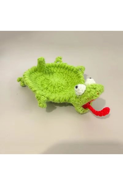 Choice Green Lizard Handwoven Animal Shape Crochet Cup Coaster Reusable Coffe...
