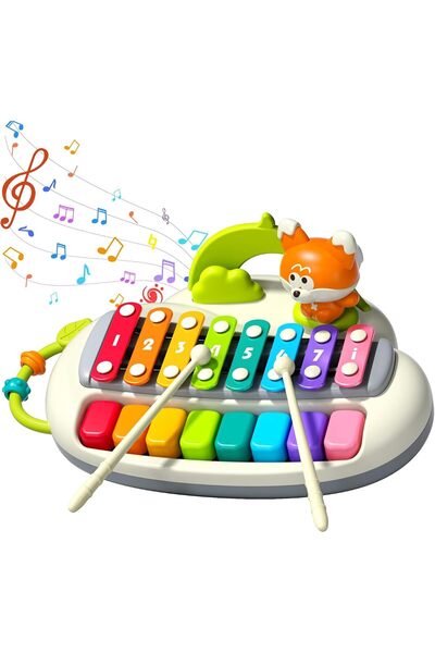Generic 2 In 1 Baby Piano Xylophone For Toddlers, 8 Multicolored Key Keyboard...