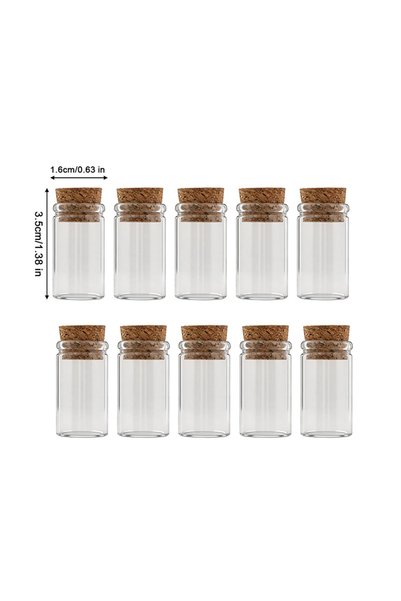 Choice 10PCS 16x35mm 100/10PCS Transparent Mini Glass Bottles Empty Cork Stop...